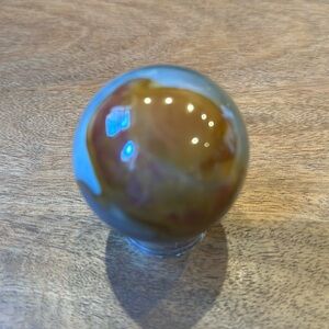 Small polychrome sphere with stand